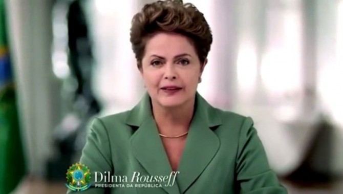 Dilma em seu primeiro pronuncimento em cadeia nacional no segundo mandato